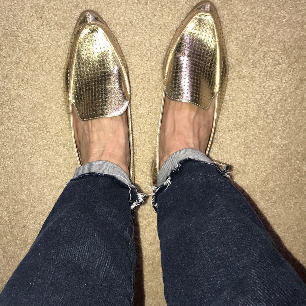 Just fab gold flats